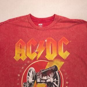ACDC Band Crew Neck Sleeveless Graphic T Shirt Mens Size 2XL Red